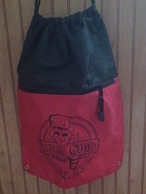 Bubba Gump Red & Black Drawstring Bag